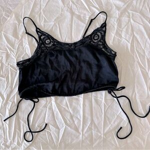 Lingerie Top Silky Satin Black